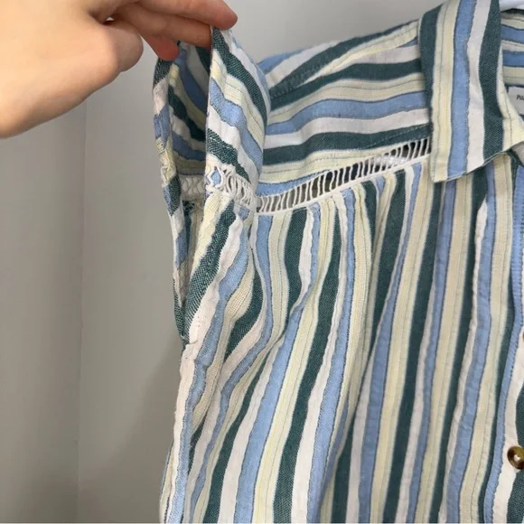 Anthropologie The Serena Surf Henley Blouse by Pilcro Size XS - Picture 2 of 7